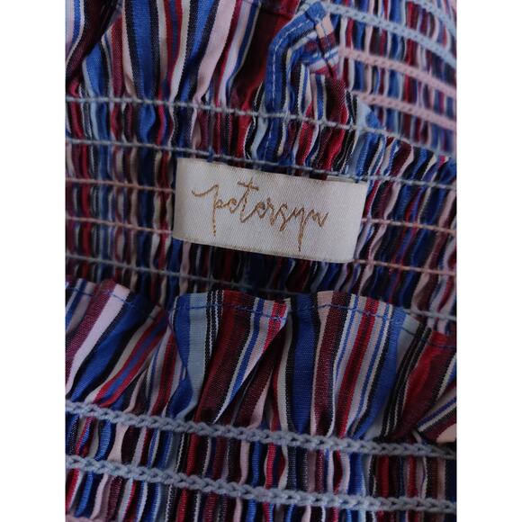 REVOLVE Petersyn Multicolor Sleeveless Square Neck Smocked Ruffle Skirt Set M/L - Picture 12 of 14